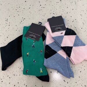New mens Tommy Hilfiger Men’s Crew Socks - Pink, Blue, Green, Black